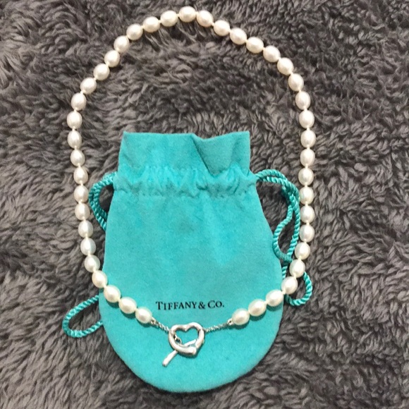 Tiffany & Co. Jewelry - Tiffany & Co Open Heart Pearl Necklace